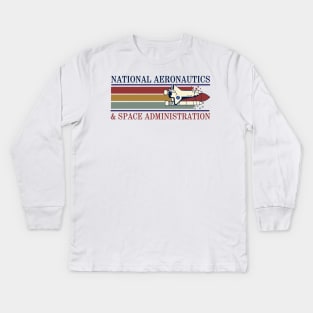 Retro Nasa Stripes Kids Long Sleeve T-Shirt